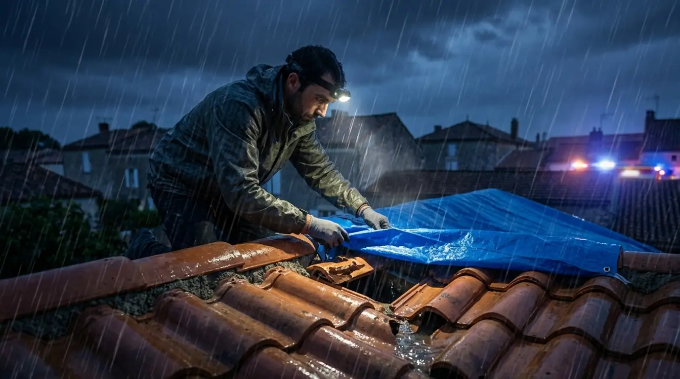 Intervention d'urgence pour fuite de toiture à Melle